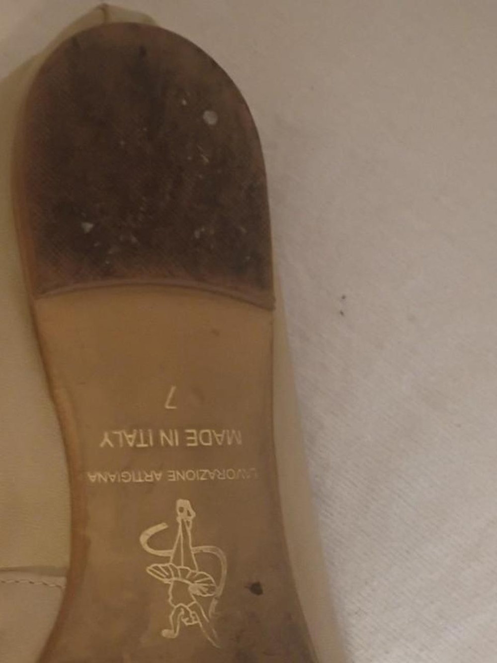Women’s Beige Leather Ballet Flats - Made in Italy